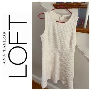 Loft Fit and Flare White Dress👗